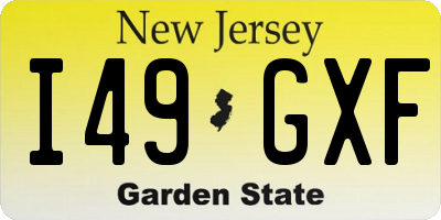 NJ license plate I49GXF
