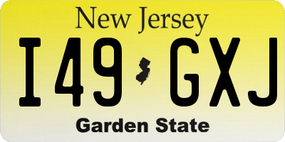 NJ license plate I49GXJ