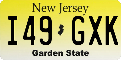NJ license plate I49GXK