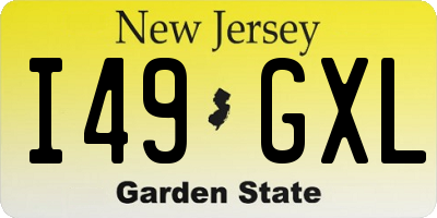 NJ license plate I49GXL