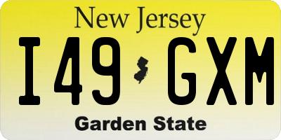 NJ license plate I49GXM