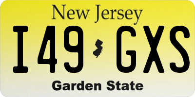 NJ license plate I49GXS