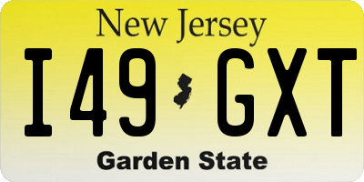 NJ license plate I49GXT