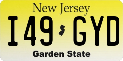 NJ license plate I49GYD