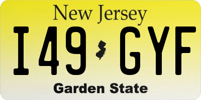 NJ license plate I49GYF