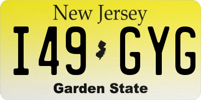 NJ license plate I49GYG