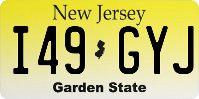 NJ license plate I49GYJ