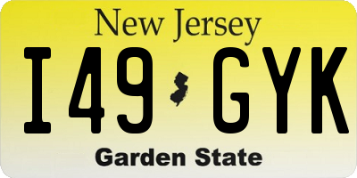NJ license plate I49GYK
