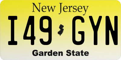 NJ license plate I49GYN