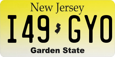NJ license plate I49GYO