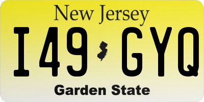 NJ license plate I49GYQ