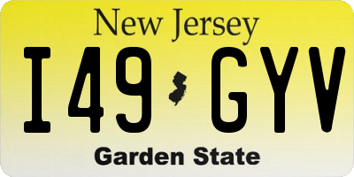 NJ license plate I49GYV