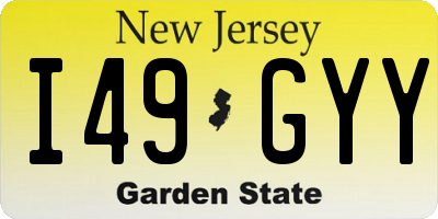 NJ license plate I49GYY