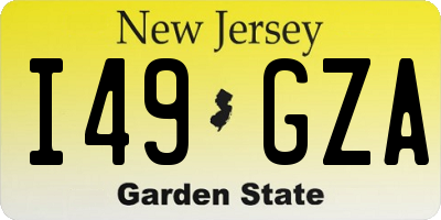 NJ license plate I49GZA