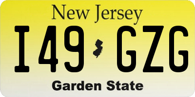 NJ license plate I49GZG