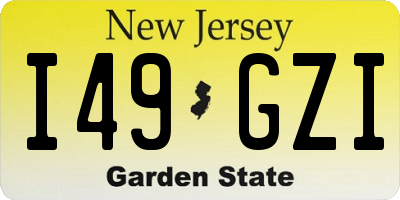 NJ license plate I49GZI
