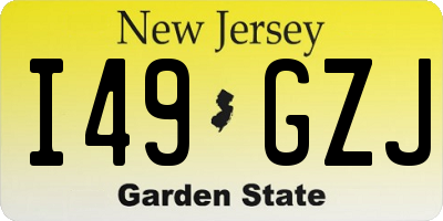 NJ license plate I49GZJ