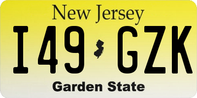 NJ license plate I49GZK