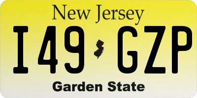 NJ license plate I49GZP
