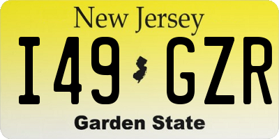 NJ license plate I49GZR