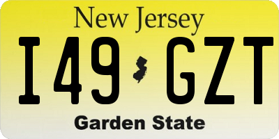 NJ license plate I49GZT