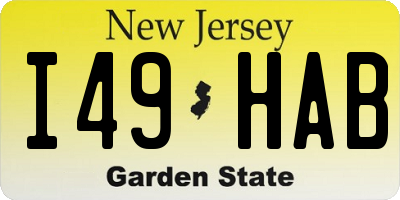 NJ license plate I49HAB