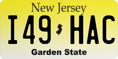 NJ license plate I49HAC