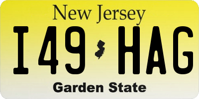 NJ license plate I49HAG