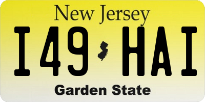 NJ license plate I49HAI