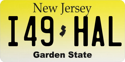 NJ license plate I49HAL