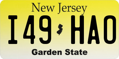 NJ license plate I49HAO