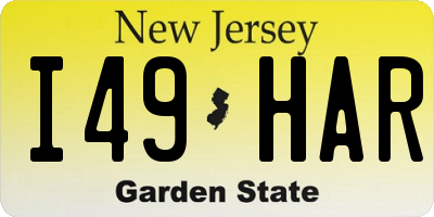 NJ license plate I49HAR