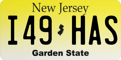 NJ license plate I49HAS