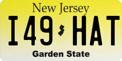 NJ license plate I49HAT