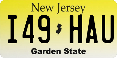 NJ license plate I49HAU