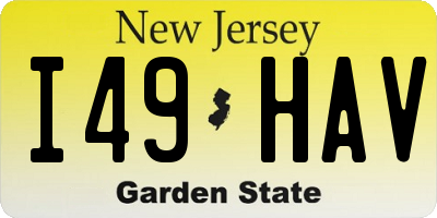 NJ license plate I49HAV