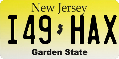 NJ license plate I49HAX