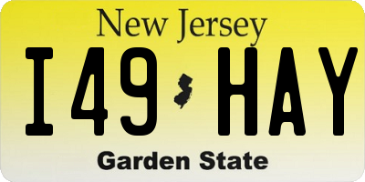 NJ license plate I49HAY