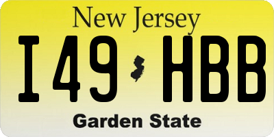 NJ license plate I49HBB