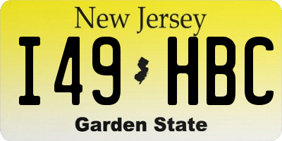 NJ license plate I49HBC