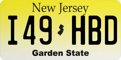 NJ license plate I49HBD
