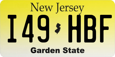 NJ license plate I49HBF