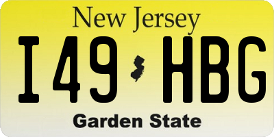 NJ license plate I49HBG