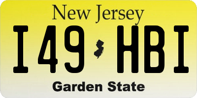 NJ license plate I49HBI