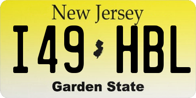NJ license plate I49HBL