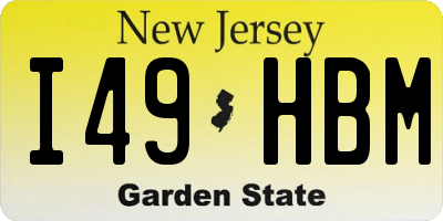 NJ license plate I49HBM