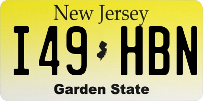 NJ license plate I49HBN