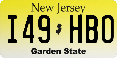 NJ license plate I49HBO