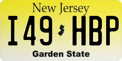 NJ license plate I49HBP