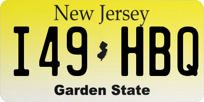 NJ license plate I49HBQ